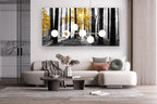 Cao Gen Decor Art S06375 Wall Art Canvas Painting Yellow Tree in Black and - Image 6