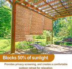 DoubleFill 2 Pcs Bamboo Shades Outdoor Reed Roll Up Blinds 36" W x 72" H - Image 6