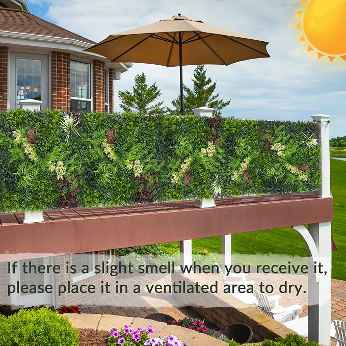 Artificial Ivy Boxwood Roll: 6FTx12FT UV Resistant Green Leaves Faux - Image 5