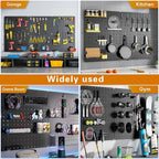 Peg Board, Heavy Duty Metal Pegboard, 6 Pack Black Peg Board Panels, 60lbs Load - Image 6