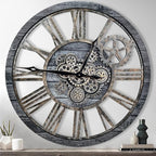 The B-Style Large Real Moving Gears Wall Clock 30 inch Rustic Retro Industrial by TheB-StyleTB