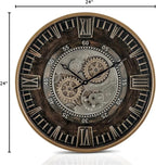 CLXEAST 24 Inch Large Moving Gear Wall Clock - Image 10
