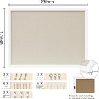 DAHAPYBOO Cork Board with Linen White, Bulletin Board 23"x17" Hanging Corkboards - Image 2