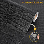 Fititem Black Peel and Stick Wallpaper 630inL 17.3inW Black Contact Paper - Image 4
