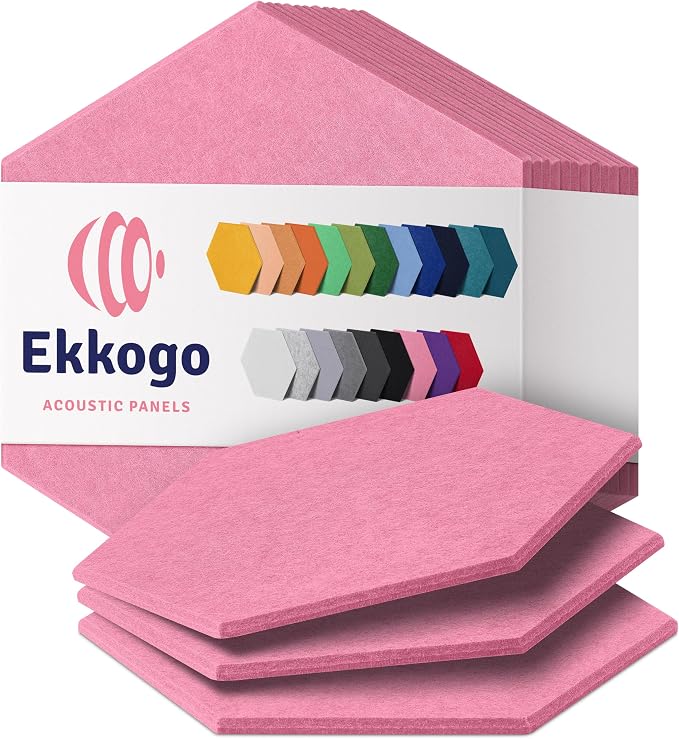 Acoustic Panels 12-Pack Soundproof Wall Panels 12"X10.4"X0.4" Sound Panels High by EkkogoAcousticPanels
