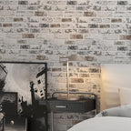 Brick Wallpaper Peel and Stick Wallpaper 17.3"x197" Grey and White 3D Brick - Image 7