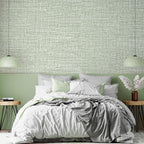 Green Grasscloth Peel and Stick Wallpaper 17.3"x300" Faux Linen Textured - Image 9