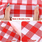 Kochorie 54 Inch x 500 Ft Red Checkered Plastic Table Cloth Roll Disposable - Image 3