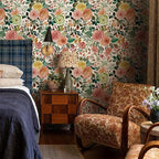 JiffDiff Floral Wallpaper Peel and Stick Pink Floral Wall Mural Removable Peony - Image 2