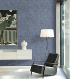 Blue Grasscloth Peel and Stick Wallpaper Textured Contact Paper 15.7in x - Image 5