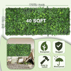 Artificial Green Boxwood Grass Wall Roll: 48"x120"（40SQFT） UV Protected Ivy - Image 2