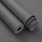 Haimin Fabric Wallpaper Textured Contact Paper Grey Peel and Stick Faux Linen - Image 8