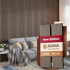 Avana Acoustic Wood Wall Panels – 47.2 X 12.6 Inch Walnut Acoustic Panels 2 PCs by AvanaHome