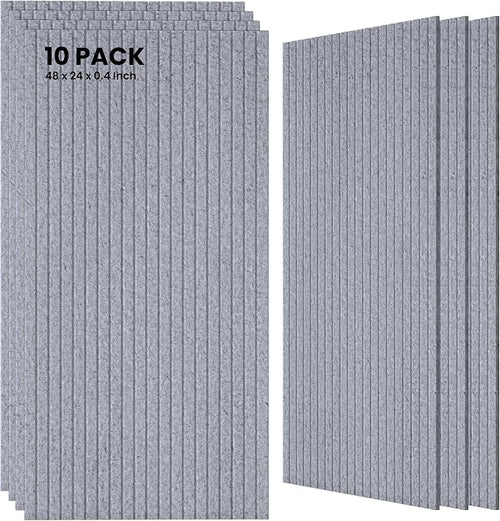 10 Pack Large Acoustic Panels, 47.2 x 23.6 x 0.35 Inch Sound Proof Foam Panels by TO-TH