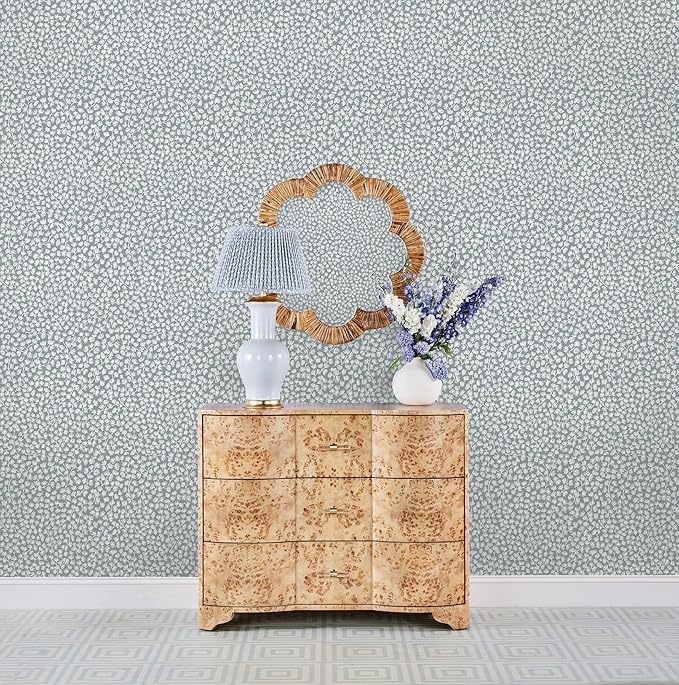NuWallpaper x Society Social Sea Fern Slate Blue Peel and Stick Wallpaper - Image 4