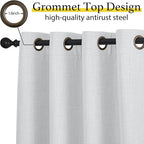 NICETOWN Faux Linen Greyish White Room Darkening Curtain Valances 36 inches Long - Image 3