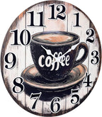 Large Kitchen Clock Decor, Decorative Coffee Wall Clocks Battery Operated - Image 8