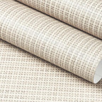 FunStick Beige Weave Grasscloth Peel and Stick Wallpaper Textured Wallpaper by FunStick