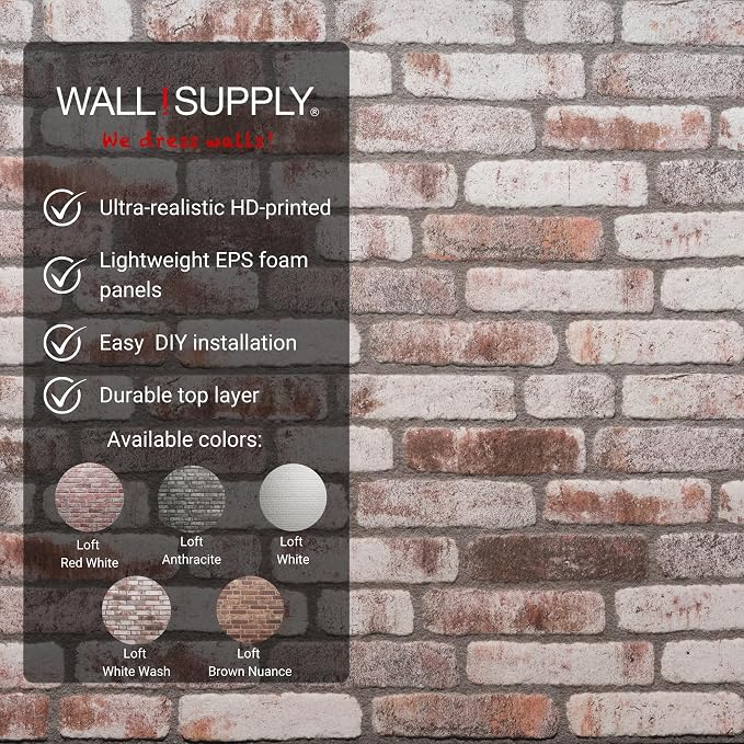 Wall!Supply 3D Wall Panels – Faux Brick, Bedroom & Office – Easy DIY - Image 4