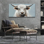 Wall Art Freedom Highland Cow Painting Wild Animal Cattle Canvas Art Wall Decor - Image 2