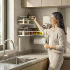 PUSDON 5-in-1 Shower Caddy & Kitchen Organizer Set, Wall Mount Wide Spice Rack - Image 5