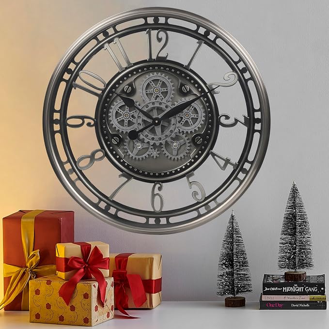 CLXEAST 28 Inch Large Industrial Moving Gear Wall Clock - Image 7