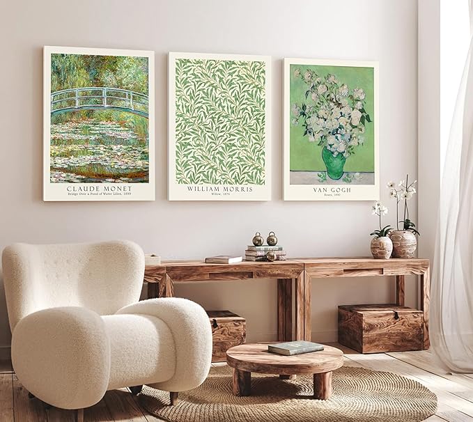 Induslyfe Large Framed Grass Wall Art Canvas Decor Set of 3, Matisse Framed by Induslyfe