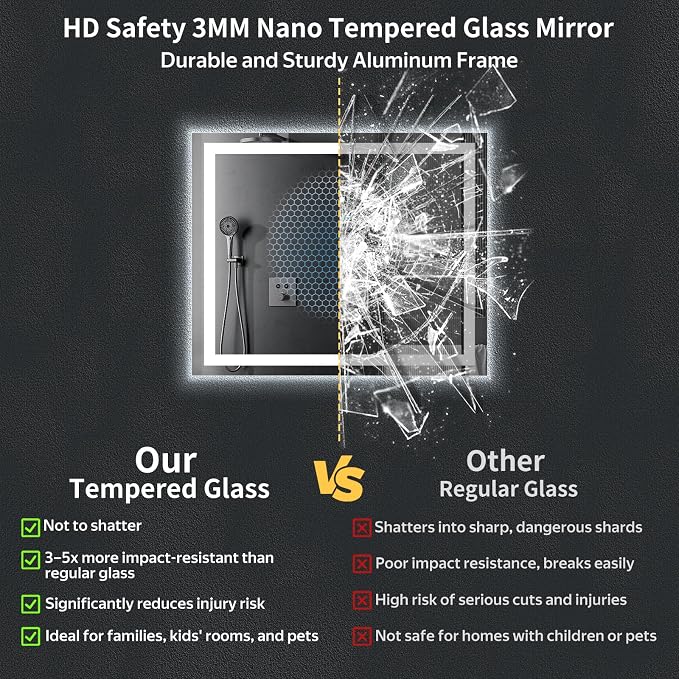 36"x30" LED Bathroom Mirror - Image 5
