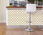 FLFK Wallpaper Border Gold and White Patterns Peel and Stick Wall Border Self - Image 6
