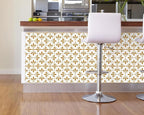FLFK Wallpaper Border Gold and White Patterns Peel and Stick Wall Border Self - Image 4