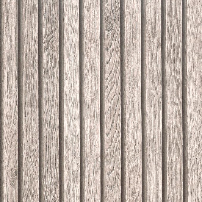 VEELIKE Rustic Grey Oak Wood Slat Peel and Stick Wallpaper 24''x118'' Faux Wood by VEELIKE