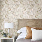 Erfoni 16.9" x394" Beige Floral Peel and Stick Wallpaper Boho Floral Leaf - Image 4