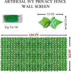 ODTORY Artificial Ivy Fence Privacy Screen, 60 x 120 Inch UV-Anti Artificial - Image 2