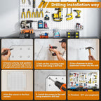 Peg Board, 6 Pack White Peg Board Panels, 50lbs Load Capacity Each, Pegboard - Image 7