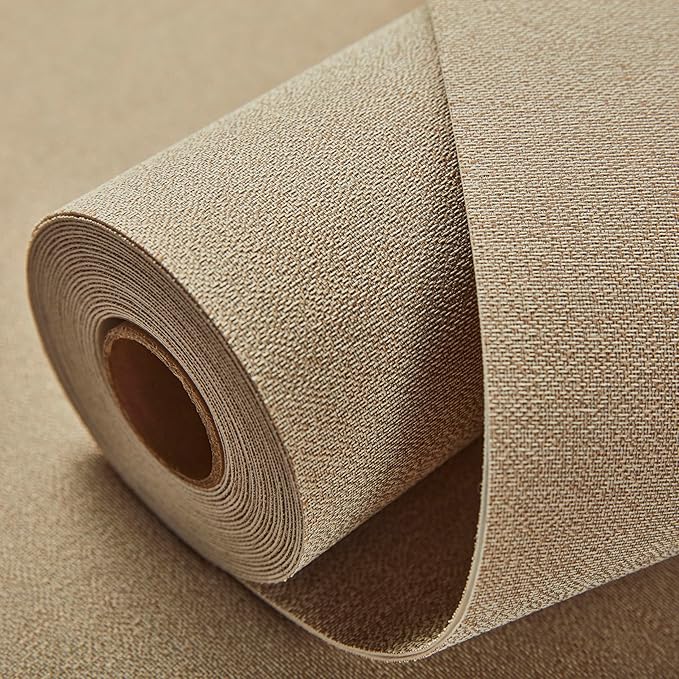 Fabric Grasscloth Texture Self-Adhesive Wallpaper Linen Peel and Stick - Image 2