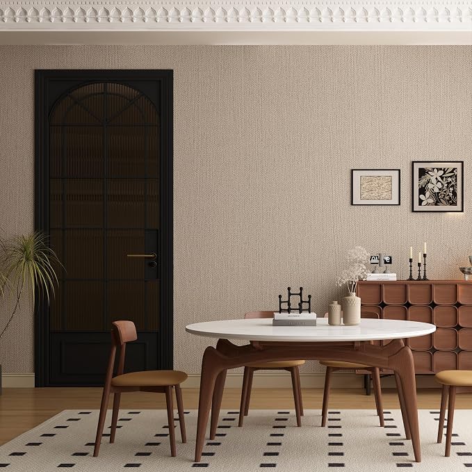 Haimin Fabric Wallpaper Textured Contact Paper Peel and Stick Faux Linen Wall - Image 7