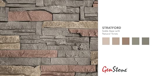 GenStone Faux Stacked Stone Panel 41" x 11.25" in Stratford Color - Image 2