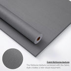 24"x393" Grey Grasscloth Peel and Stick Fabric Textured Contact Paper Linen - Image 3