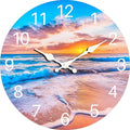Sea Beach Blue Sky Sand 10 Inch Wooden Wall Clock by EZXZZ