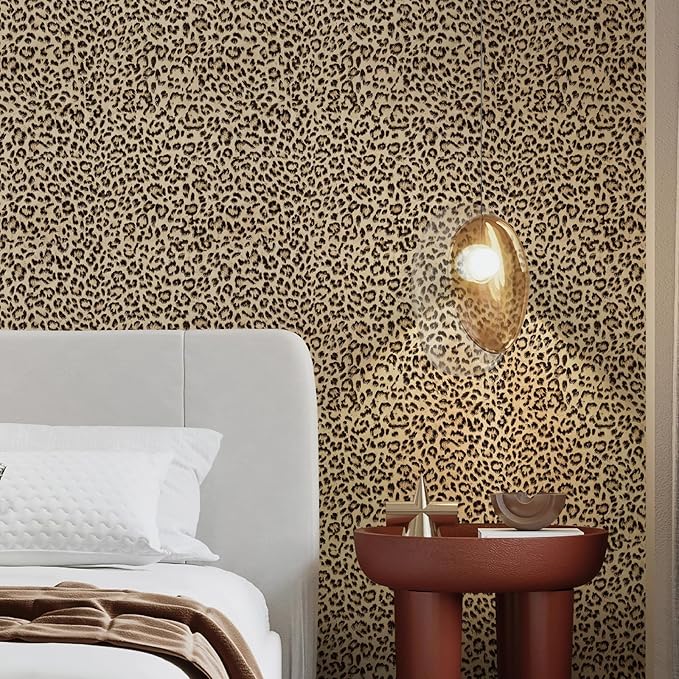 JiffDiff Leopard Print Peel and Stick Wallpaper, Waterproof Removable Self - Image 5