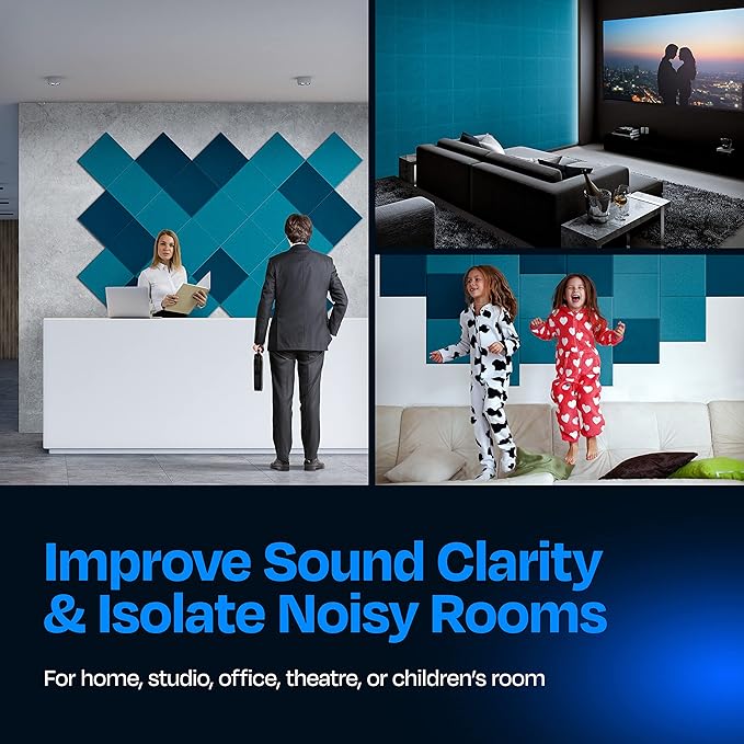 Acoustic Panels 12-Pack Soundproof Wall Panels 12"X12"X0.4" Sound Panels High - Image 4