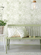 Ismoon Vintage Floral Wallpaper Peel and Stick Beige and Green Contact Paper - Image 6