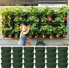 LaLaGreen Vertical Garden Planter – 24 Pack 13 Inch Dark Green Hanging Pots by L%C3%A1L%C3%A1Green