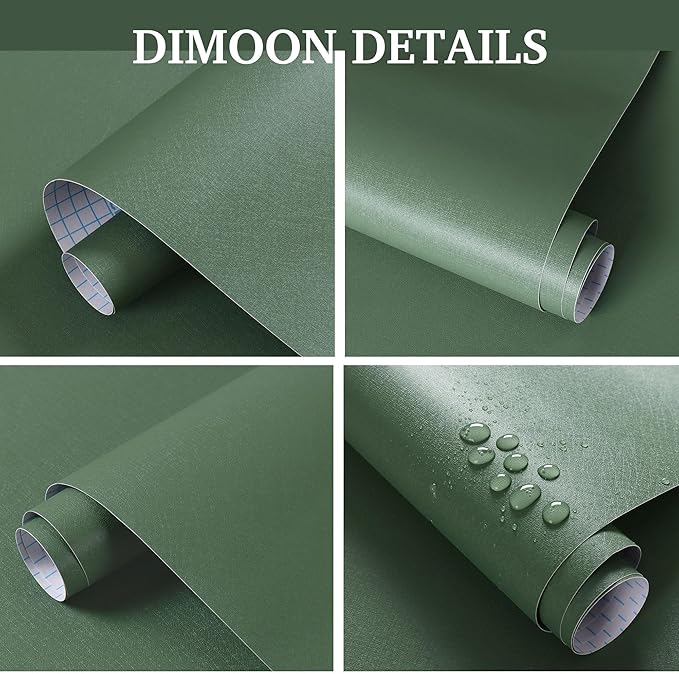 Dimoon 17.7''x393'' Peel and Stick Wallpaper Green Contact Paper - Image 2