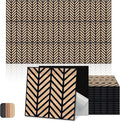 Mollywell Acoustic Panels, PVC Wood-Grain Decor, 12x12 Inch Carved Pattern by Mollywell