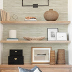 Rugreat Textured Grasscloth Wallpaper Peel and Stick 118inL 17.3inW Beige - Image 5