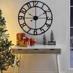 CLXEAST 24 Inch Wall Clocks for Living Room Decor, Large Black Metal Wall Clock - Image 5