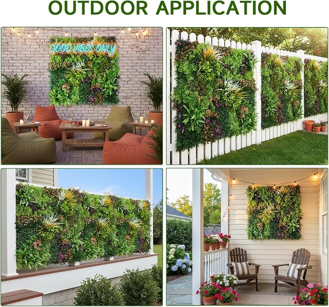 1PC 40"x 40" Artificial Grass for Wall, 3D Faux Boxwood Hedge Panels Green Wall - Image 8