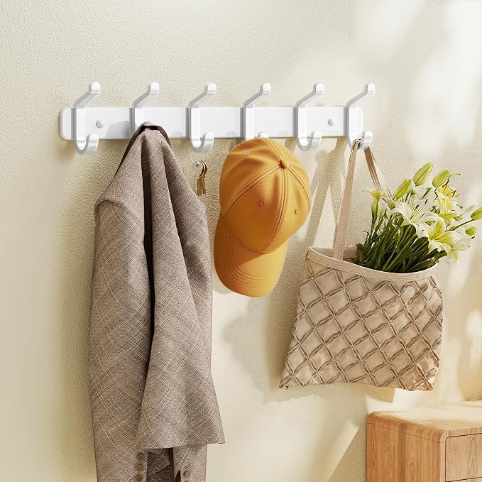 pickpiff Coat Rack Wall Mounted Heavy-Duty: Metal Coat Hanger 6 Hooks - Image 6