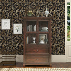 Extra Long Dark Floral Peel and Stick Wallpaper 17.5In x 32.8Ft, Vintage - Image 3